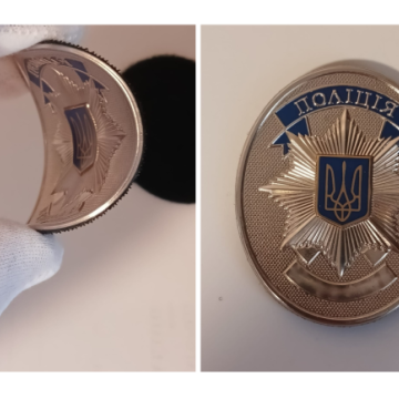 Жетон поліції із поліуретану на липучці з можливістю нанесення номера